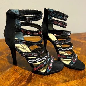 Like new! Jessica Simpson Strappy Beaded Heels